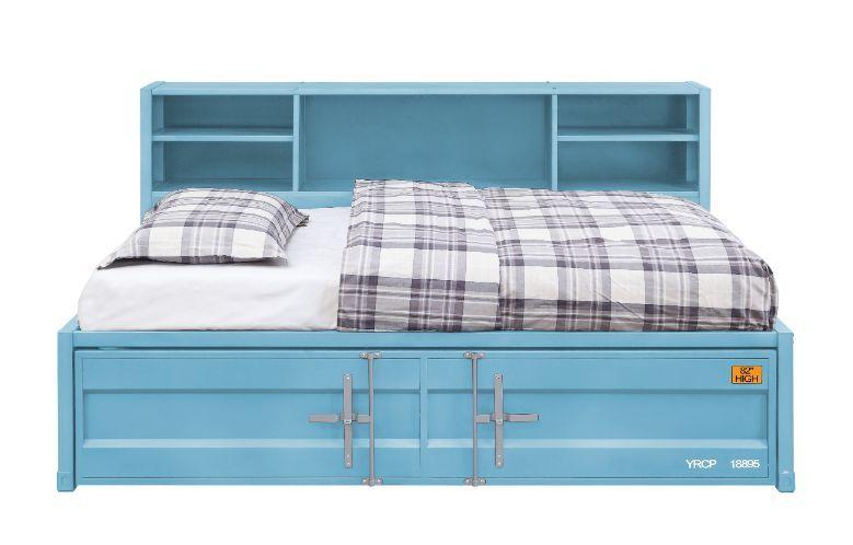 

    
Contemporary Aqua Twin Bed w/ Trundle by Acme Cargo 38265
