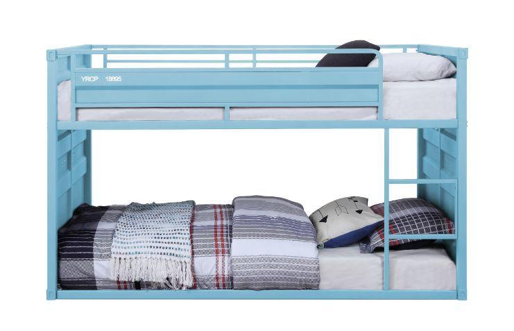 

    
Contemporary Aqua Twin Bunk Bed by Acme Cargo 37810
