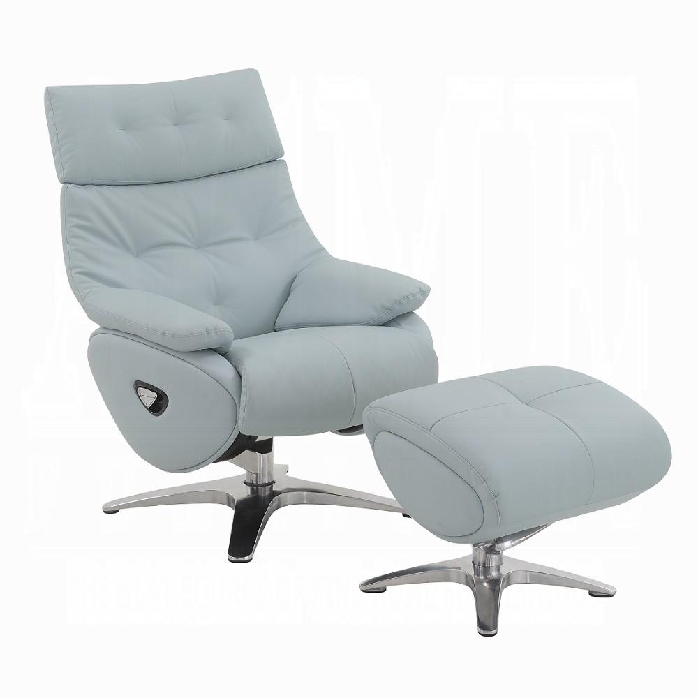 

    
Contemporary Babyblue Metal Recliner Chair Set 2PCS Acme Janella AC02990

