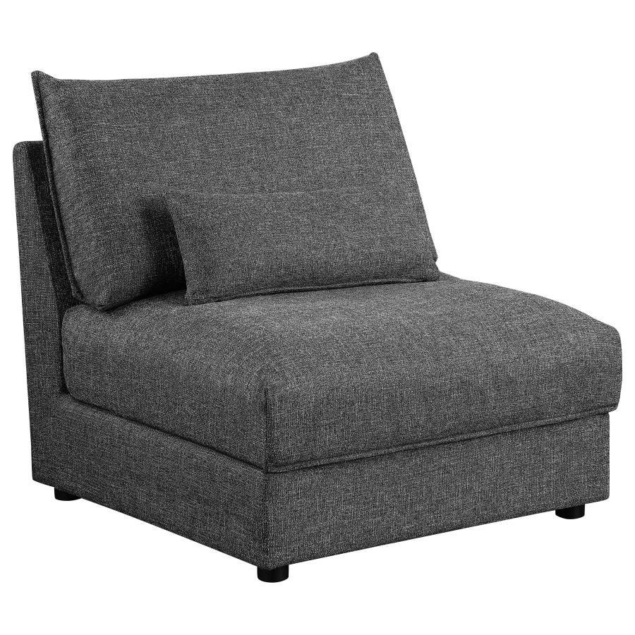 Contemporary, Modern Modular Armless Chair Sasha Modular Armless Chair 551681-AC 551681-AC in Black Fabric