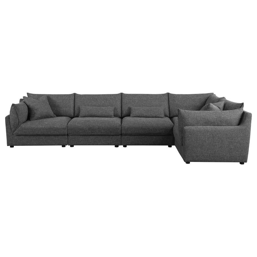 

    
 Shop  Contemporary Barely Black Wood Modular Sectional Sofa Coaster Sasha 551681-SETA
