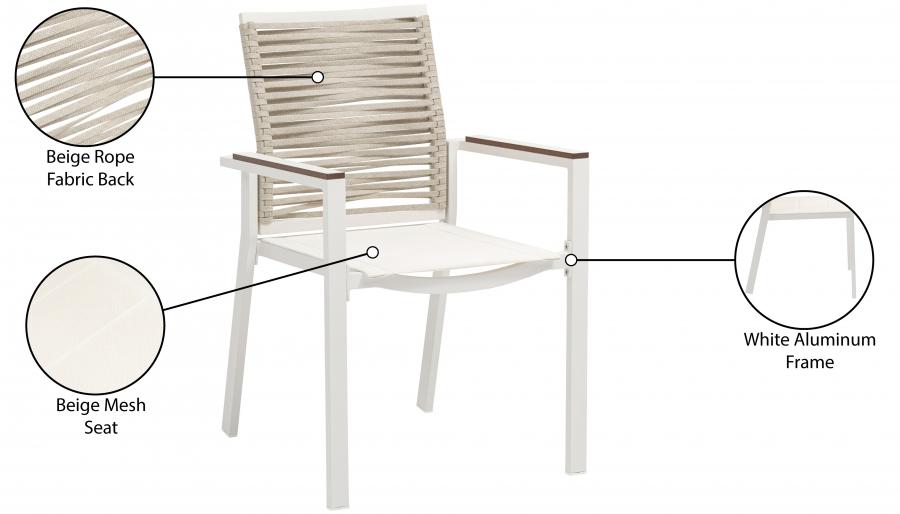 

                    
Buy Contemporary Beige/White Aluminium Patio Arm Chairs Set 2PCS Meridian Furniture Maldives 343Beige-AC-2PCS
