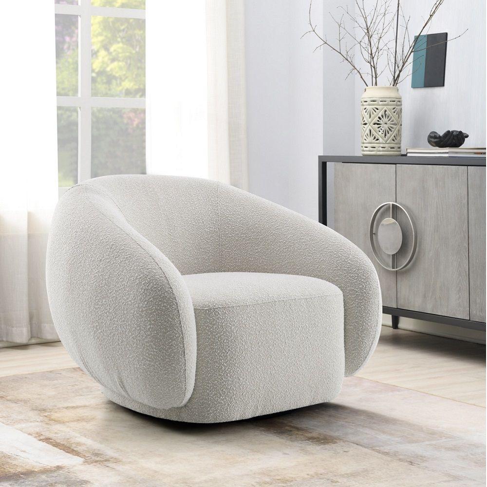 

    
Contemporary Beige Boucle Swivel Chair Acme Isabel LV02543-C
