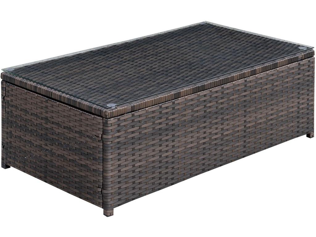 Contemporary Patio Coffee Table CM-OS2136-F Ilona CM-OS2136-F in Brown Polyester
