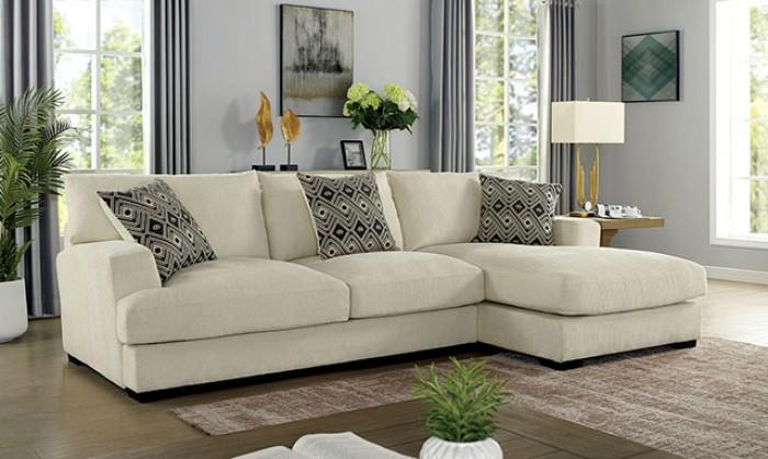 

    
Contemporary Beige Chenille L-Sectional Furniture of America CM6587BG-SECT-L-R Kaylee
