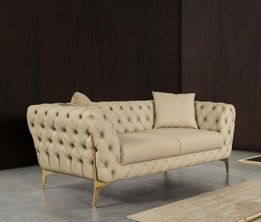 

    
Contemporary Beige Engineered Wood Loveseat Meridian Furniture Aurora 682Beige-L
