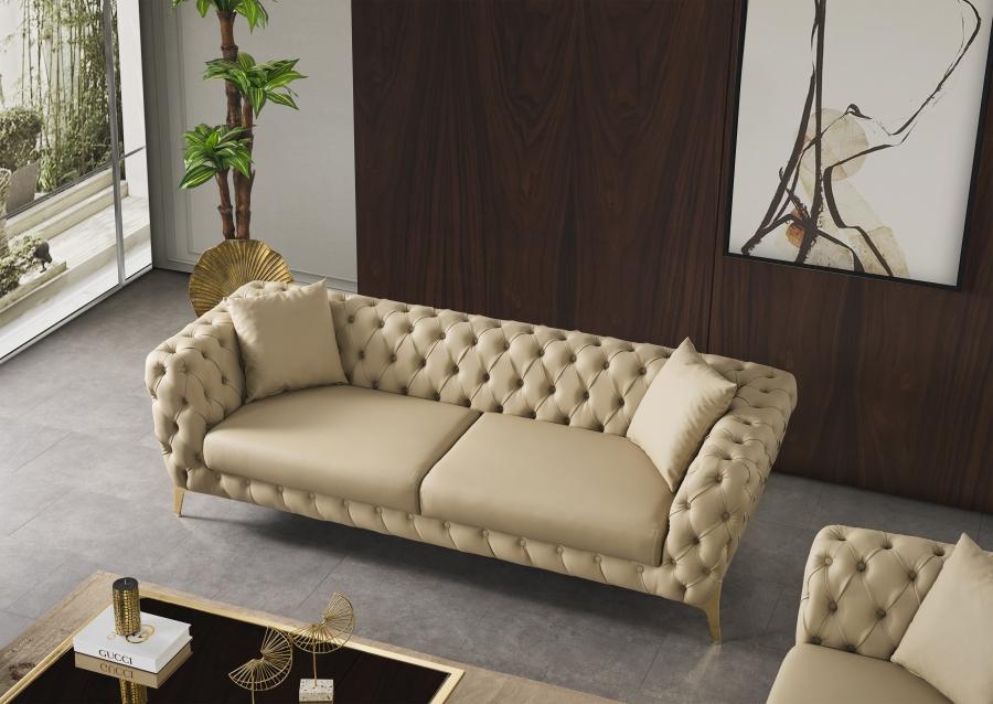 

    
 Shop  Contemporary Beige Engineered Wood Sofa Meridian Furniture Aurora 682Beige-S
