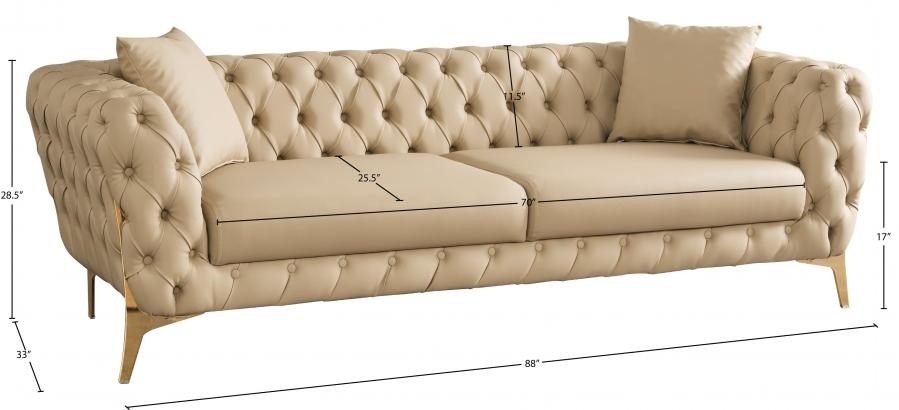 

    
682Beige-S Contemporary Beige Engineered Wood Sofa Meridian Furniture Aurora 682Beige-S
