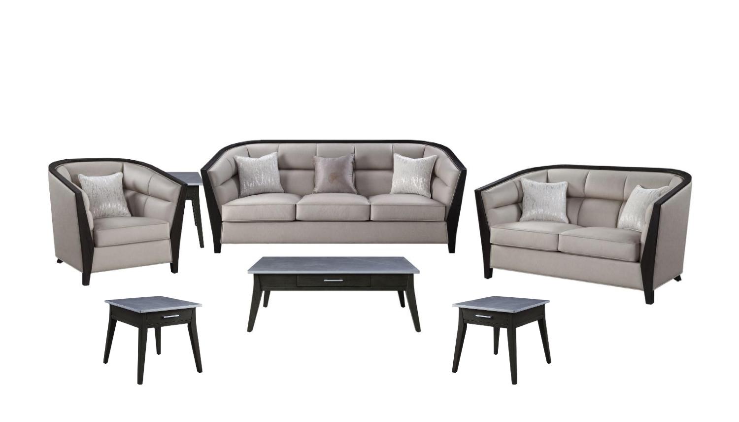 

    
Contemporary Beige Fabric 6pcs Living Room Set by Acme Zemocryss 54235-6pcs
