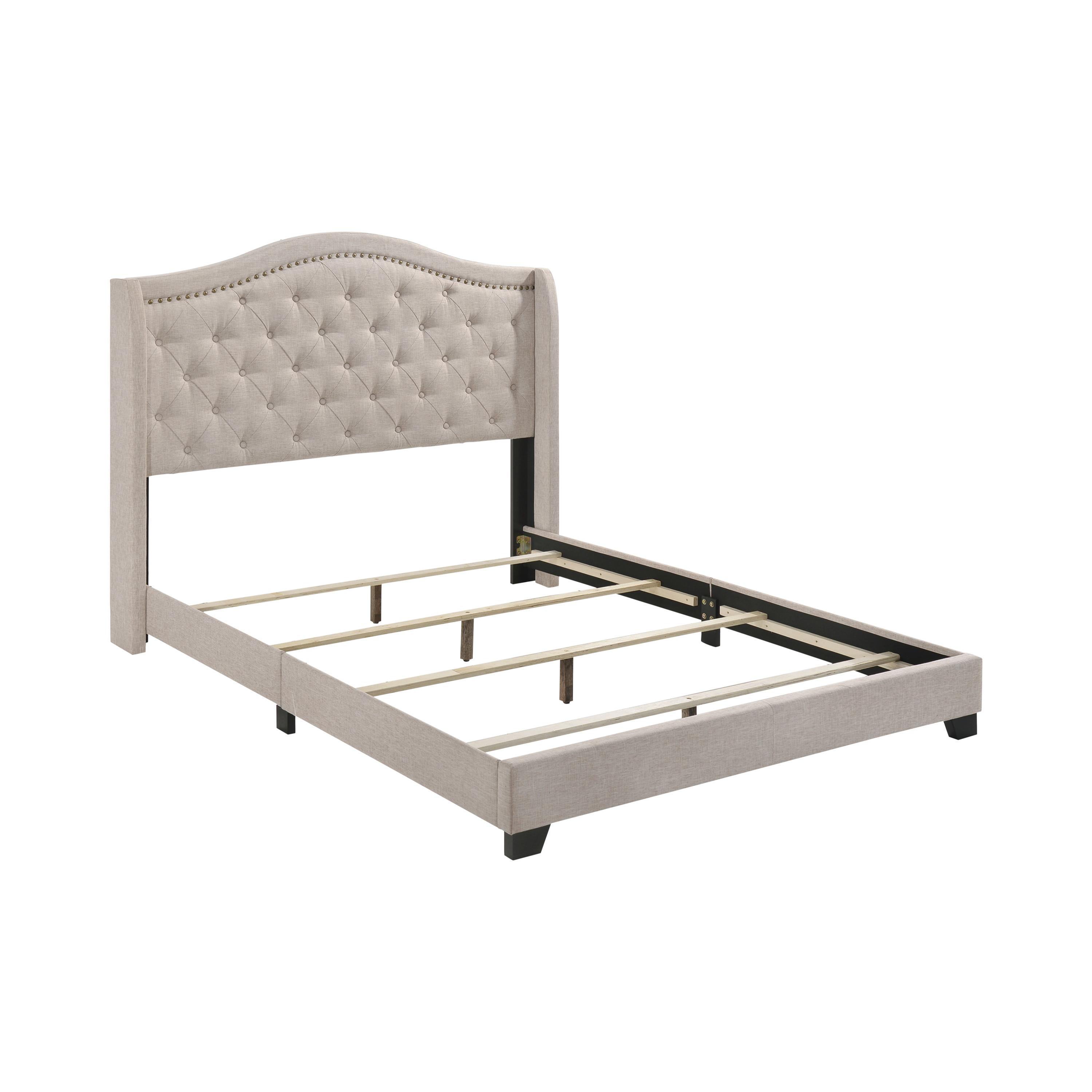 

    
Contemporary Beige Fabric King Bed Coaster 310073KE Sonoma
