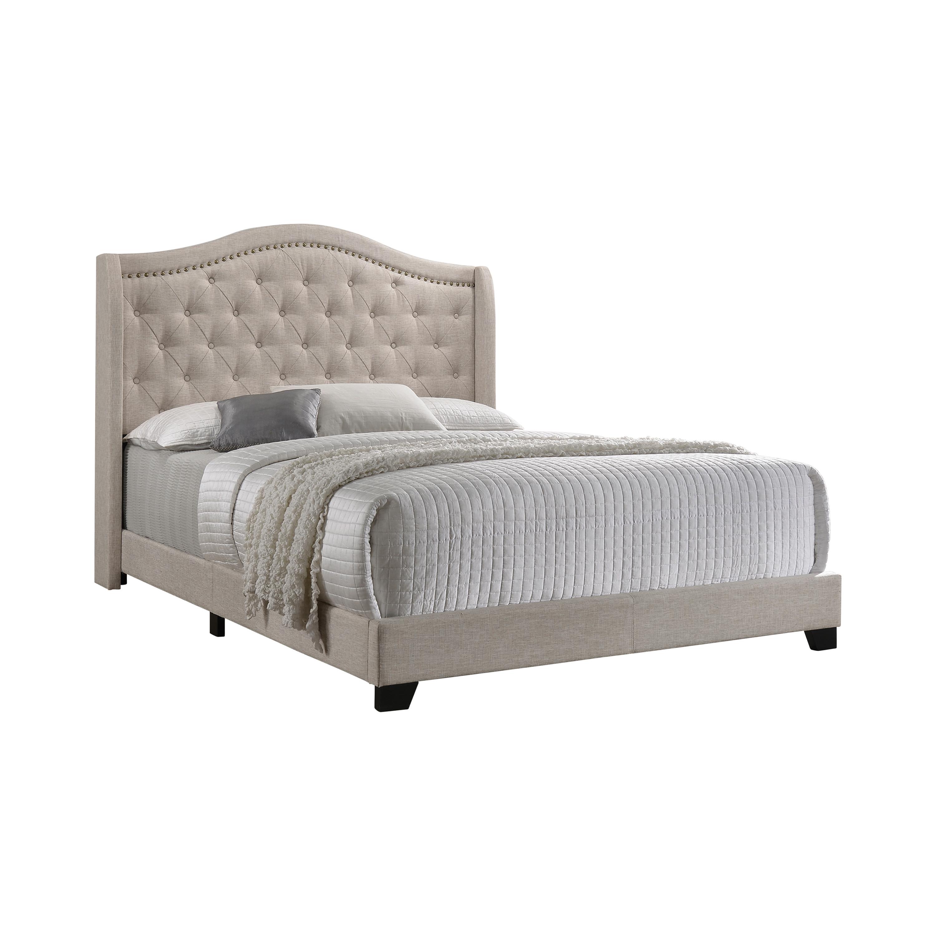 Contemporary Bed 310073KE Sonoma 310073KE in Beige Fabric