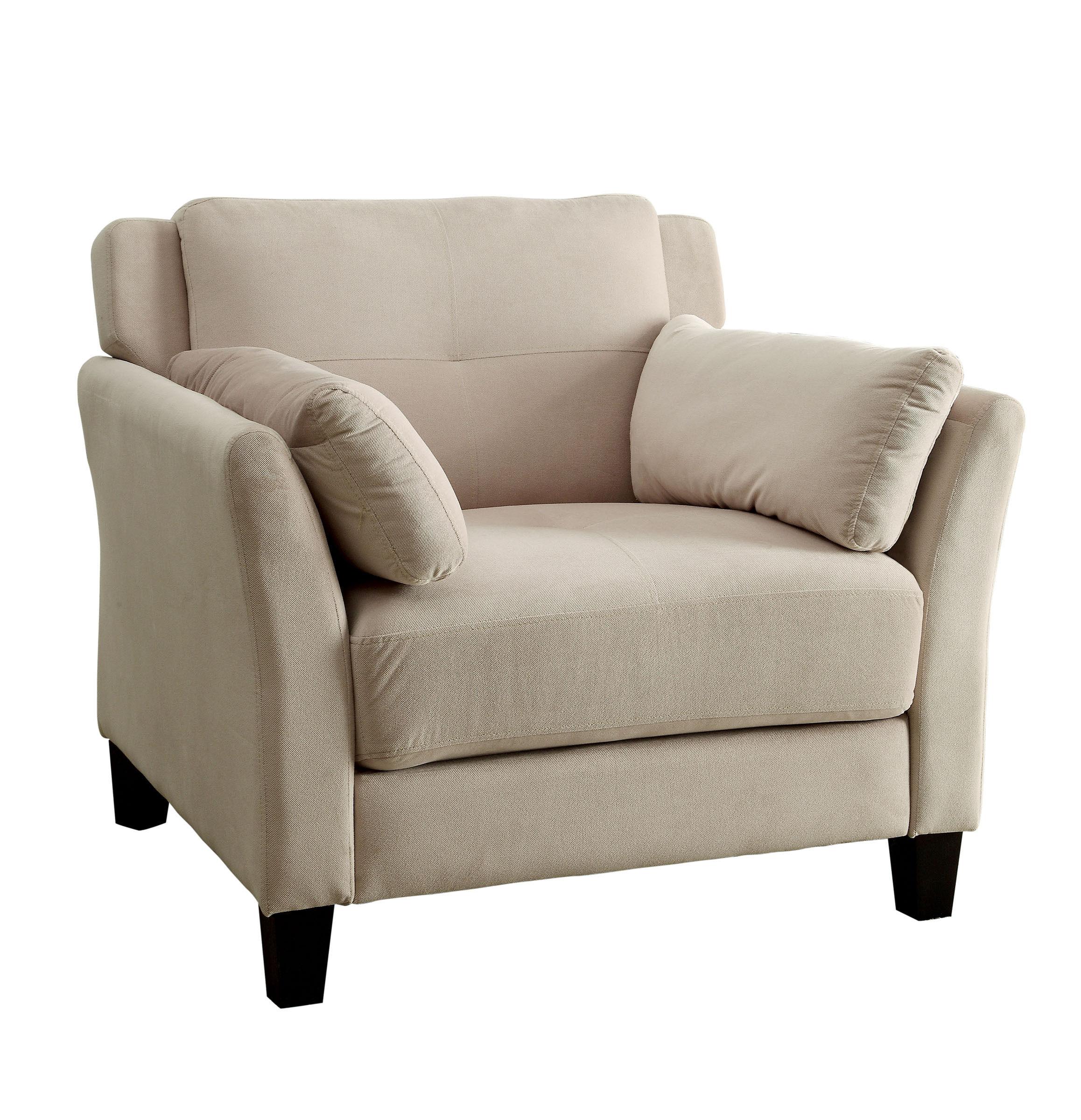 

    
Contemporary Beige Flannelette Arm Chair Furniture of America CM6716BG-CH Ysabel
