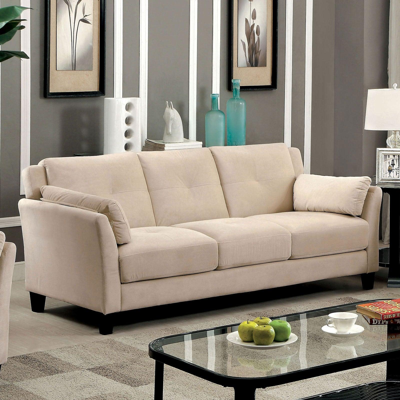 

    
Contemporary Beige Flannelette Sofa Furniture of America CM6716BG-SF Ysabel
