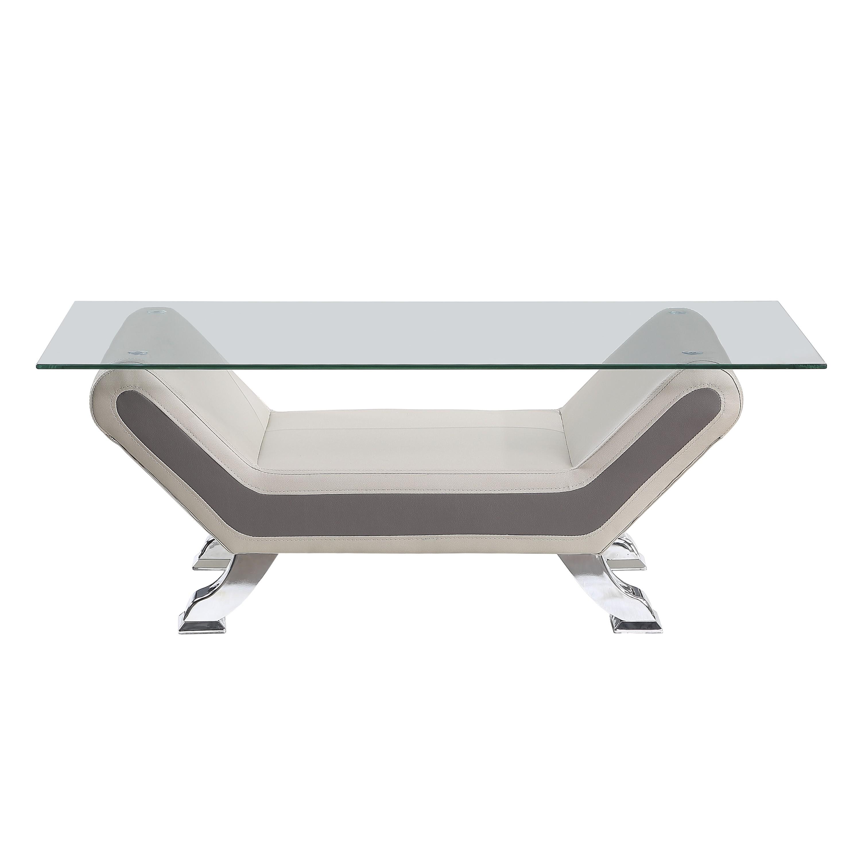 

    
Contemporary Beige & Gray Glass Cocktail Table Homelegance 8219BEG-30* Veloce
