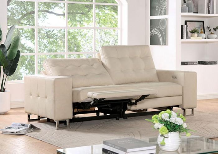 

    
Contemporary Beige Leatherette Power Loveseat Furniture of America CM6735BG-PM-LV Abberton

