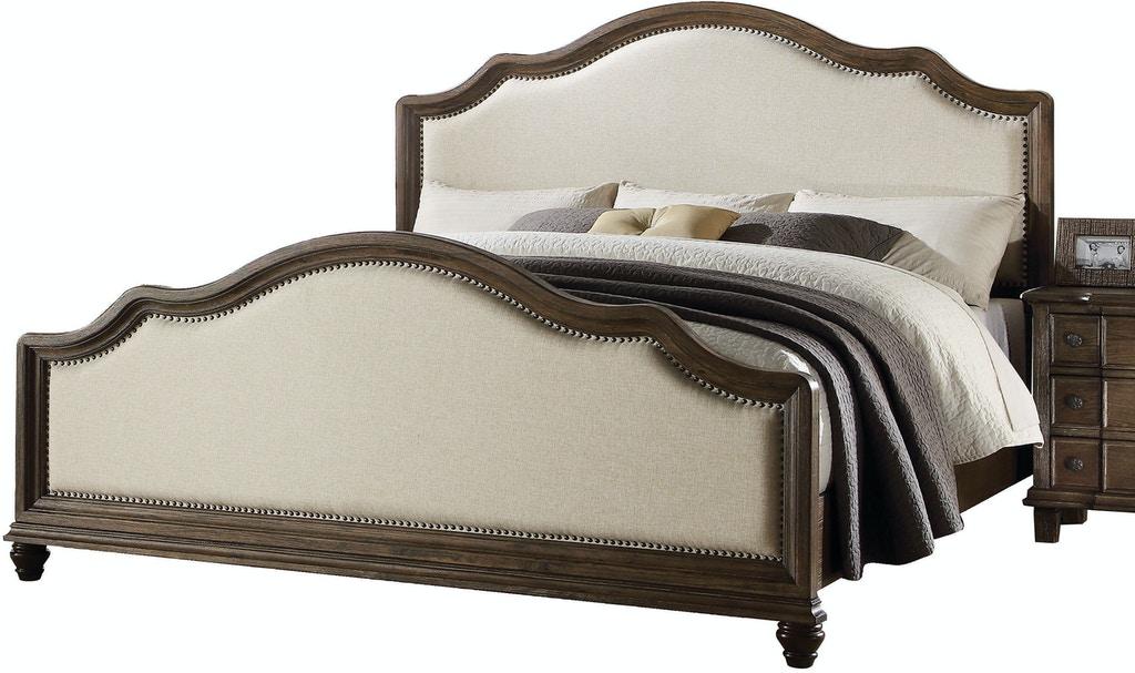 

    
Contemporary Beige Linen & Weathered Oak 3PCS Bed Set by Acme Baudouin 26110Q-3pcs

