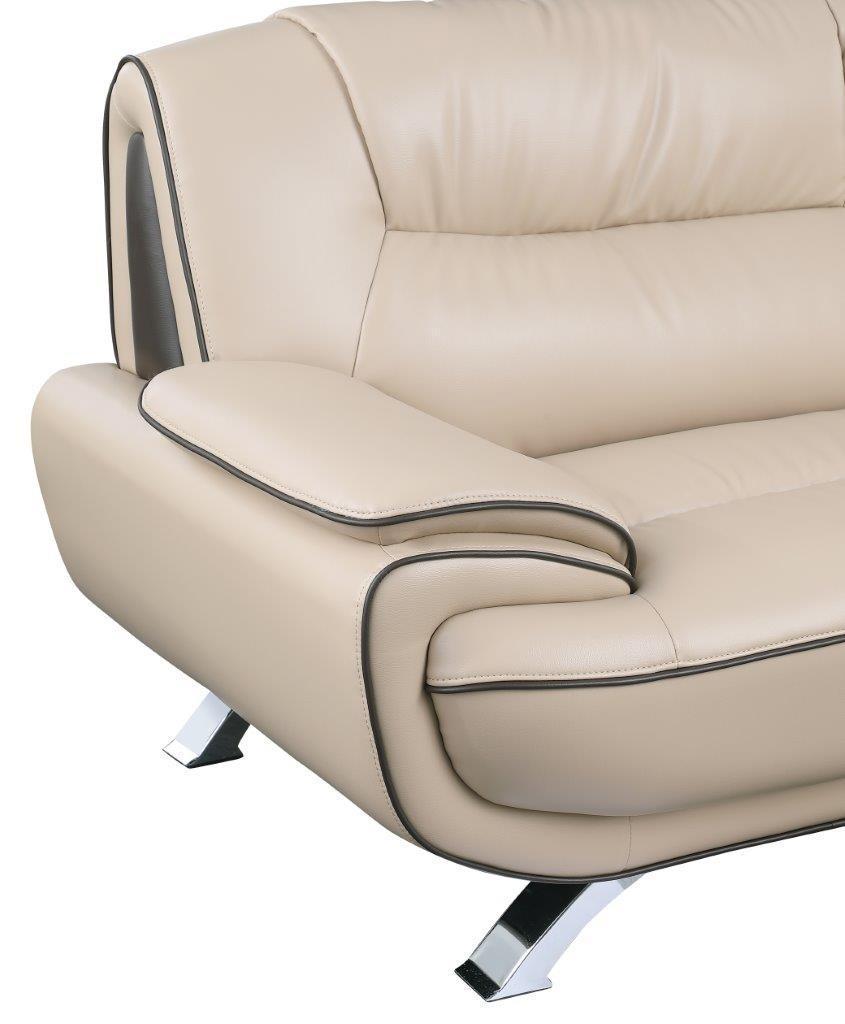 

    
 Order  Contemporary Beige Premium Leather Match Sofa Set 2Pcs Global United 405
