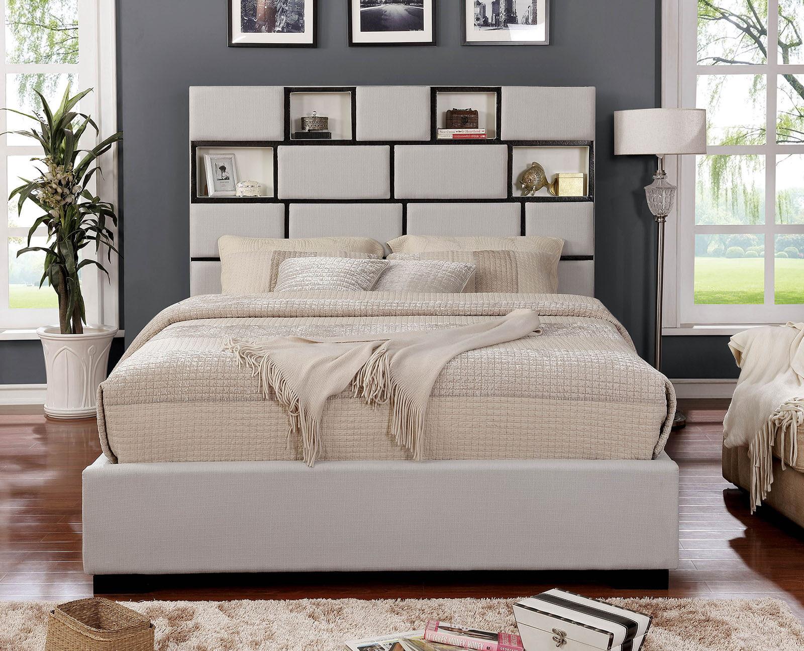 

    
Contemporary Beige Solid Wood CAL Bed Furniture of America CM7303 Gemma
