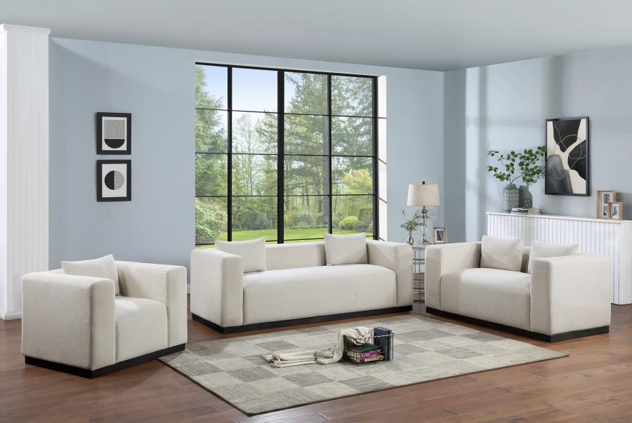 

    
Contemporary Beige Solid Wood Living Room Set 3PCS Meridian Furniture Alfie 642Beige-S-3PCS

