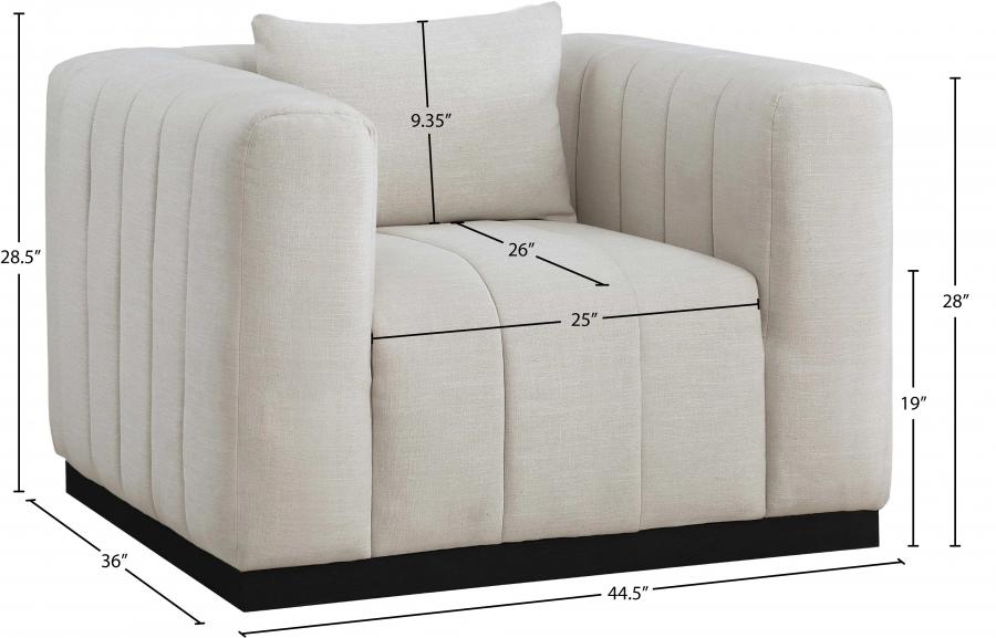 

    
655Beige-S-3PCS Meridian Furniture Living Room Set
