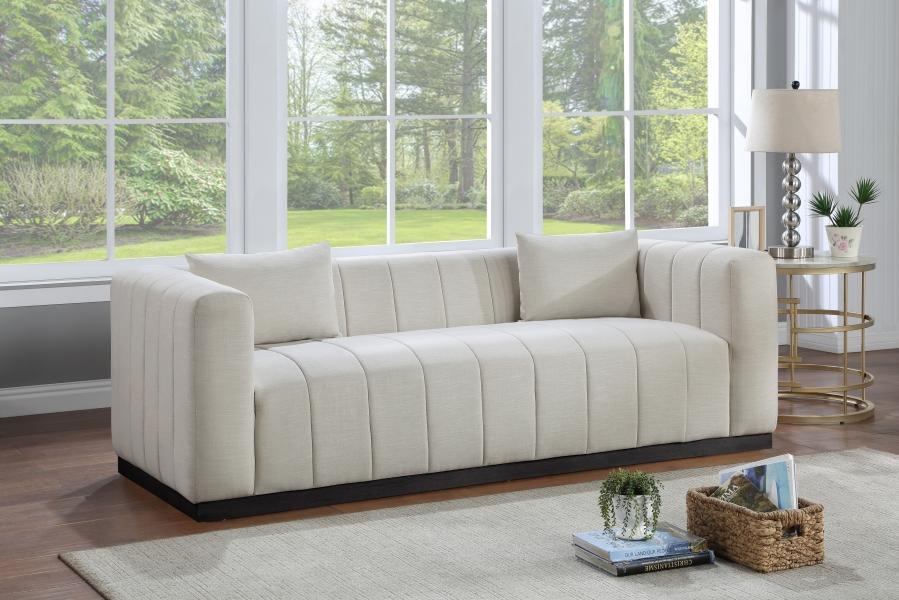 

    
Contemporary Beige Solid Wood Sofa Meridian Furniture Lucia 655Beige-S
