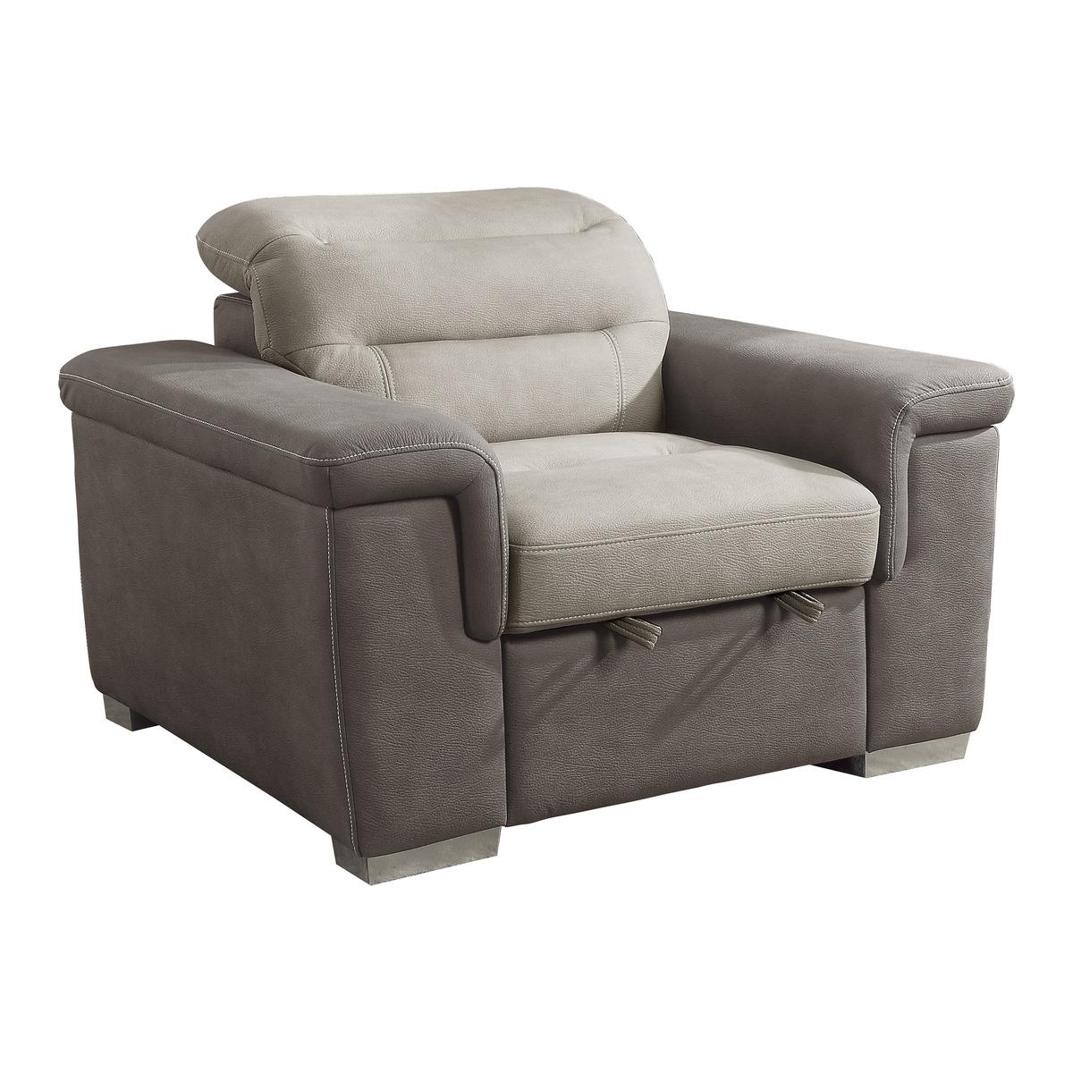 

    
Contemporary Beige & Taupe Microfiber Arm Chair Homelegance 9808-1 Alfio
