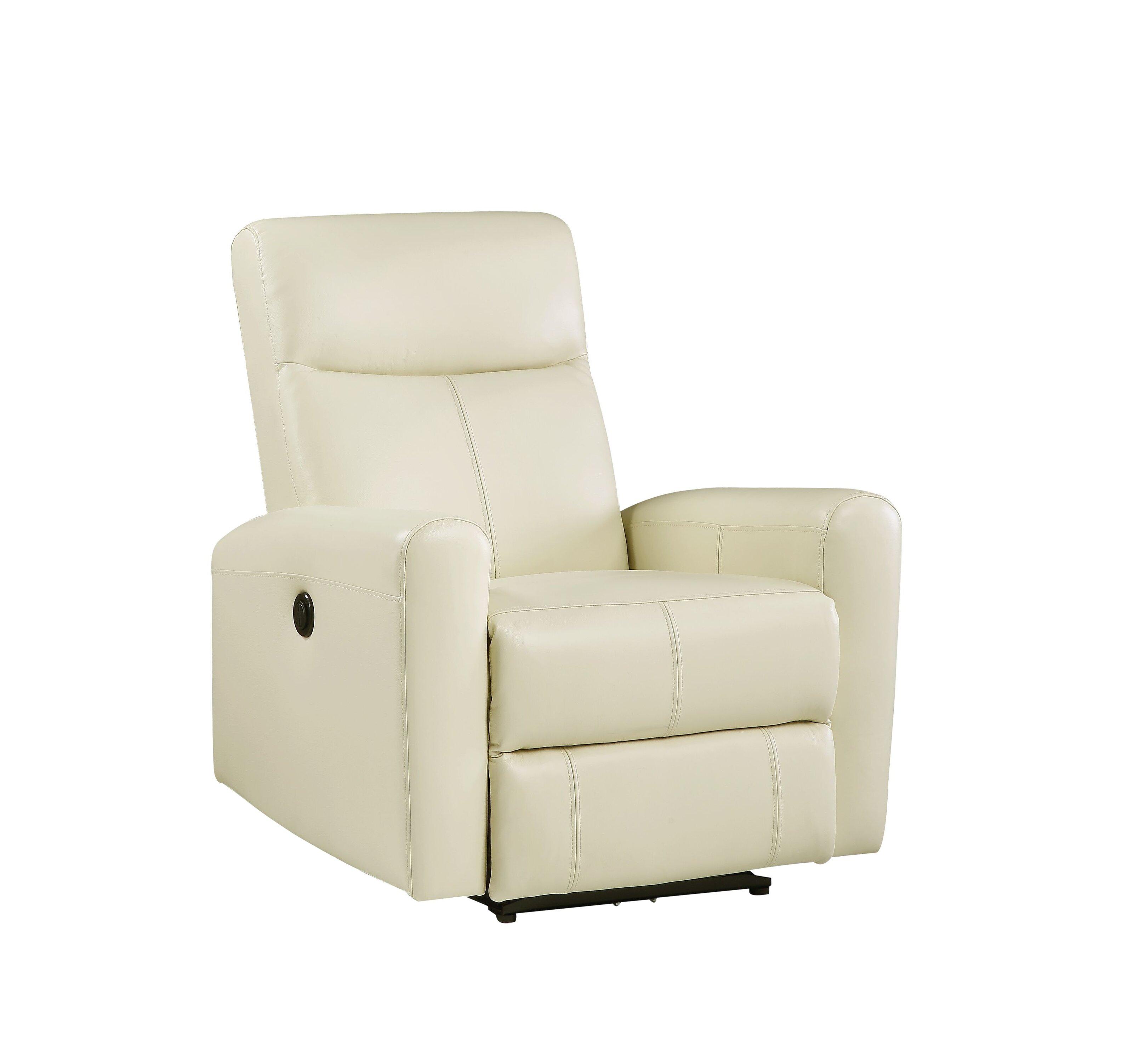 Contemporary Recliner Blane 59772 in Beige Top grain leather