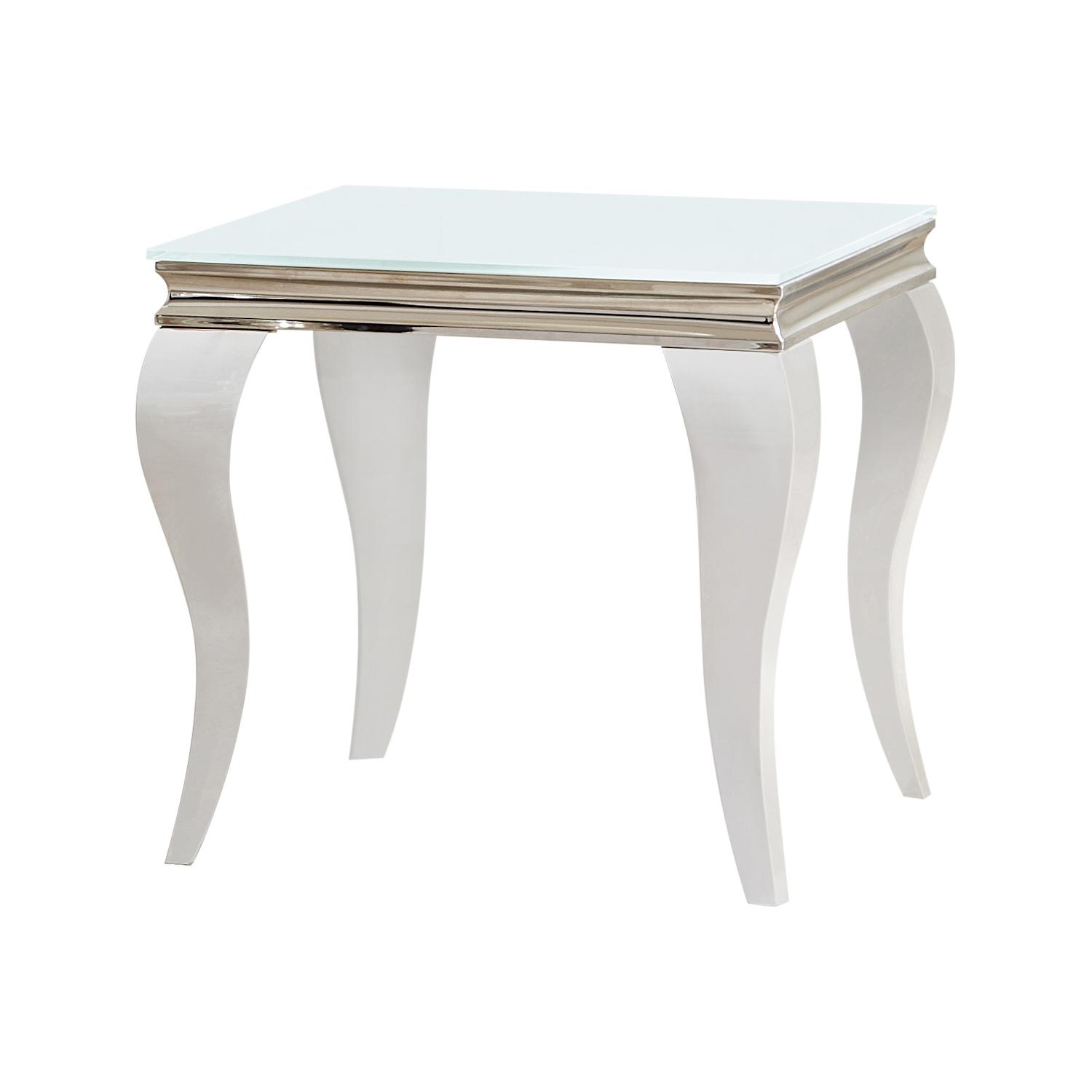 Contemporary End Table 707767 707767 in White 