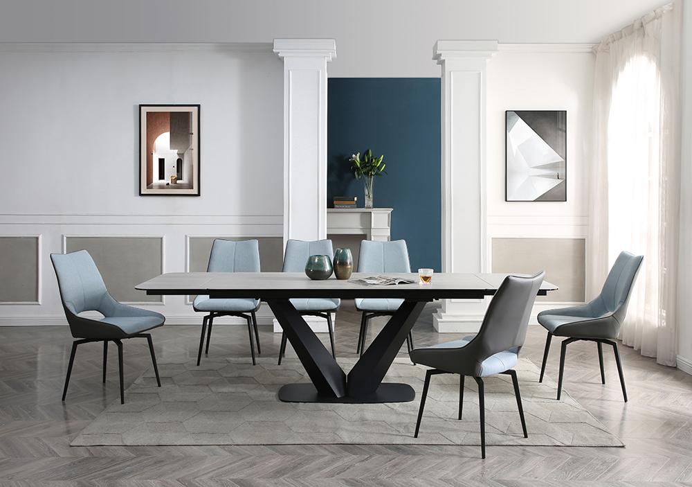 

    
Contemporary Black and Blue Metal Fabric Dining Room Set 7PCS ESF Extravaganza 9189-DT-7PCS
