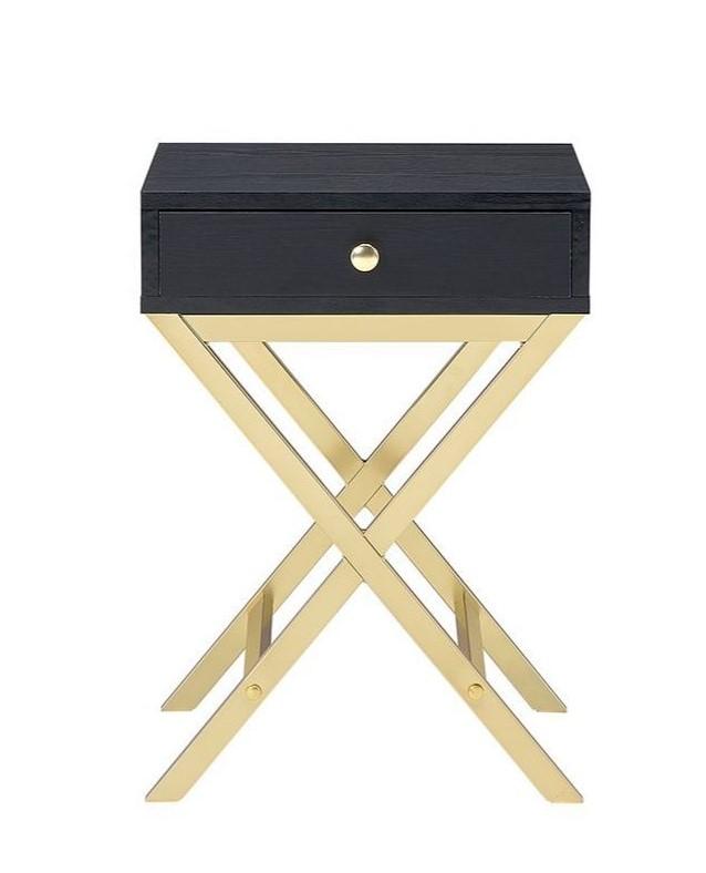 

    
Contemporary Black & Brass End Table by Acme 82296 Coleen
