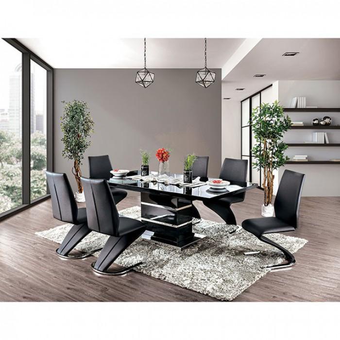 

    
Contemporary Black & Chrome Dining Room Set 7pcs Furniture of America Midvale
