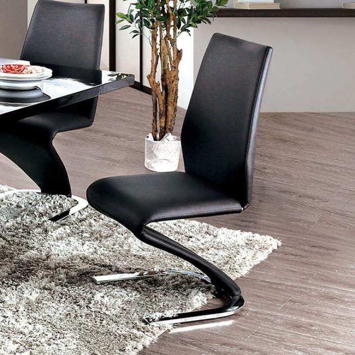 Contemporary Dining Chair Set CM3650BK-SC-2PK Midvale CM3650BK-SC-2PK in Black Leatherette