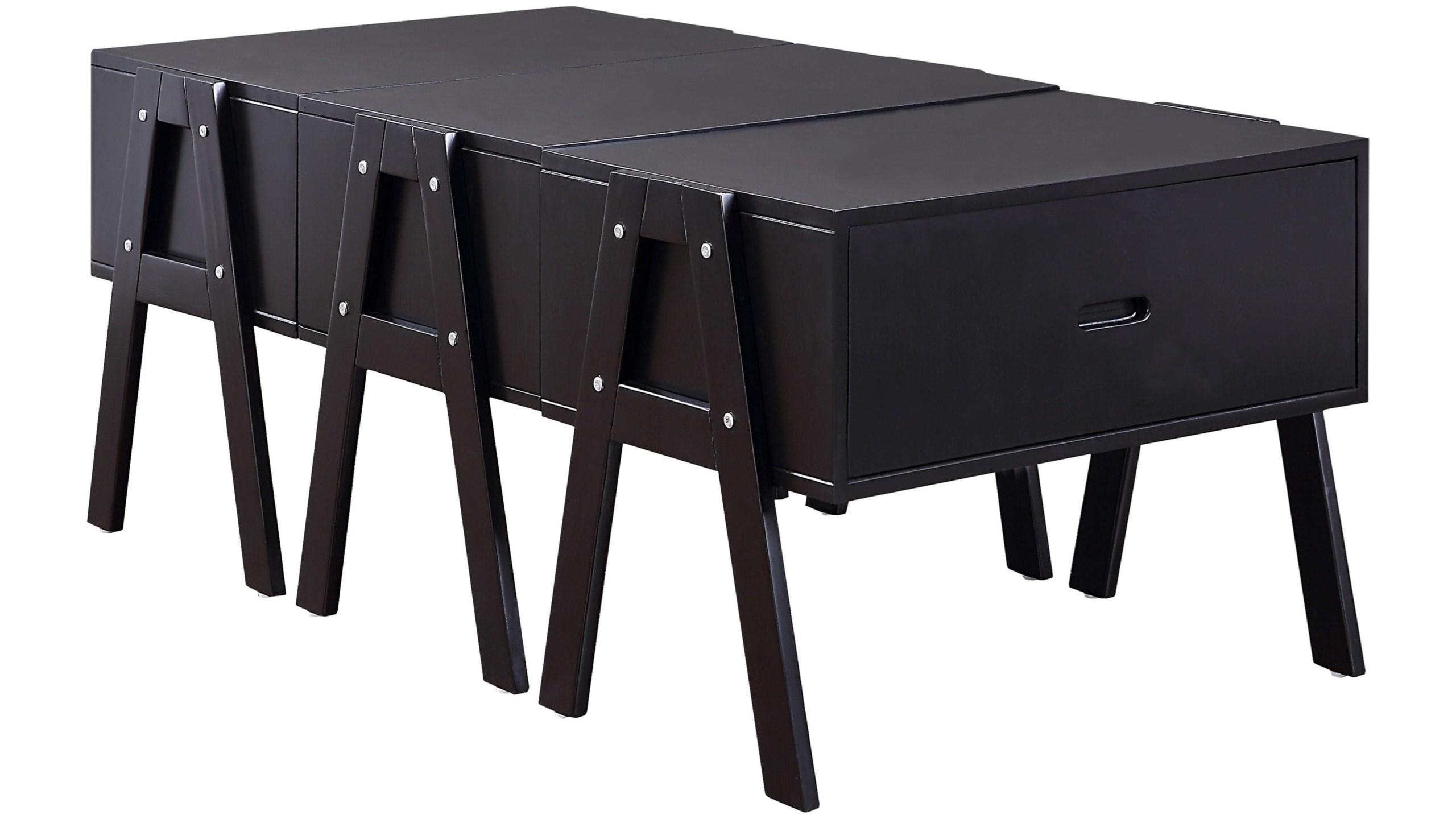 

    
Contemporary Black Convertible Coffee Table by Acme Lonny 84150
