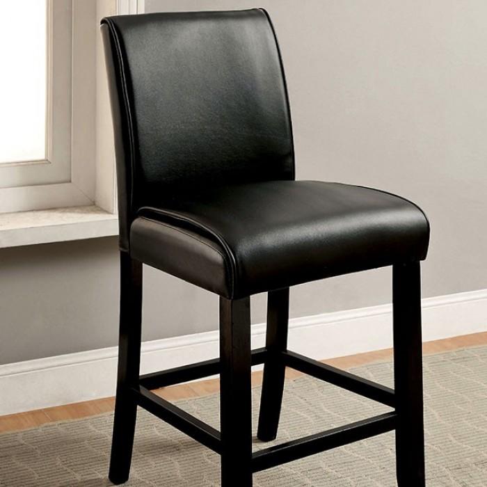 Contemporary Counter Height Chair CM3823BK-PC-2PK Gladstone CM3823BK-PC-2PK in Black Leatherette