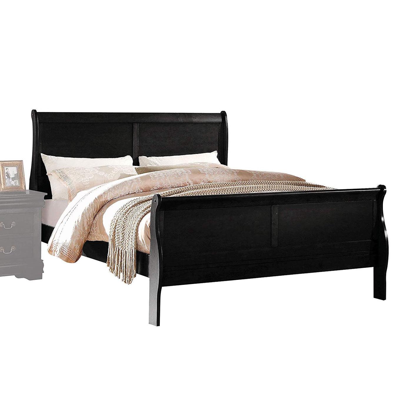 Contemporary, Rustic Bedroom Set Louis Philippe 23727EK-3pcs in Black 