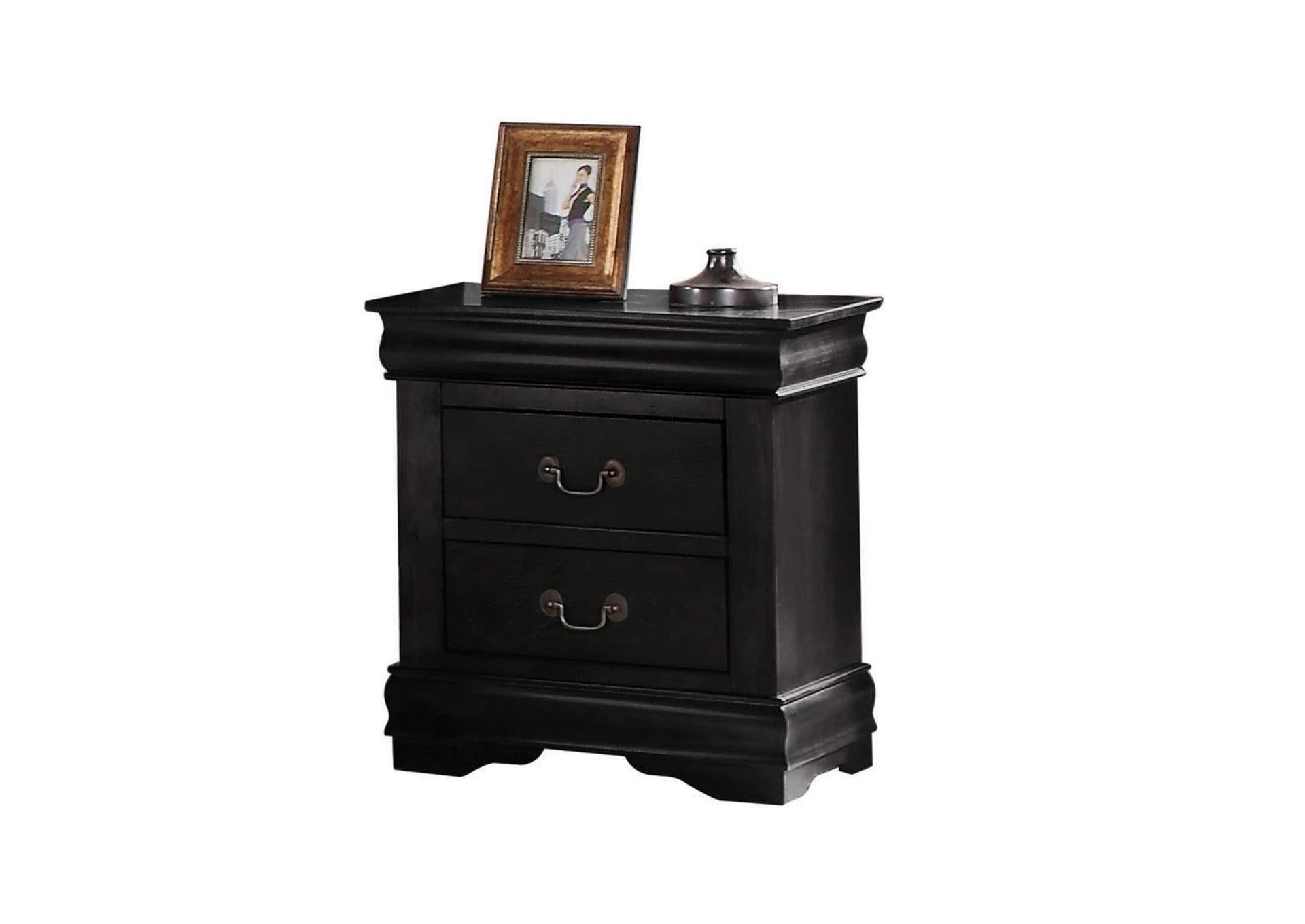 

    
Acme Furniture Louis Philippe Bedroom Set Black 23727EK-5pcs
