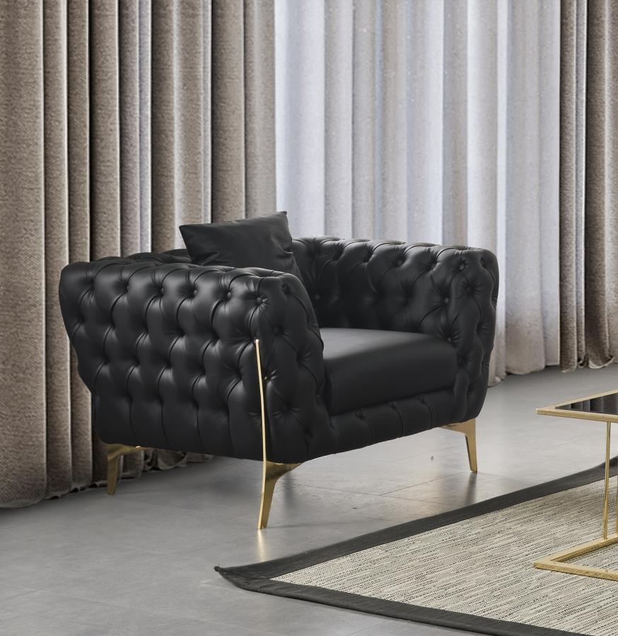 

    
Contemporary Black Engineered Wood Chair Meridian Furniture Aurora 682Black-C
