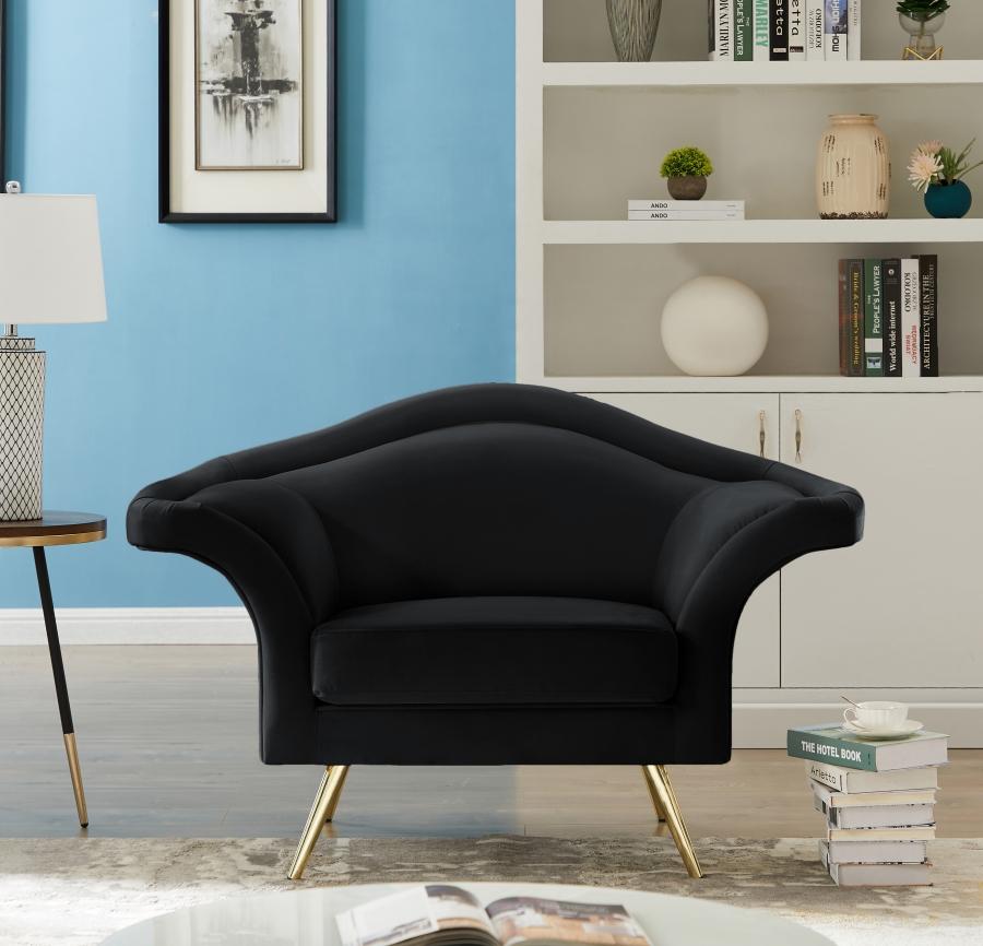 

    
Contemporary Black Engineered Wood Chair Meridian Furniture Lips 607Black-C
