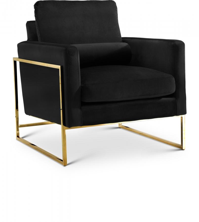 Contemporary Chair Mila Chair 678Black-C 678Black-C in Black Velvet