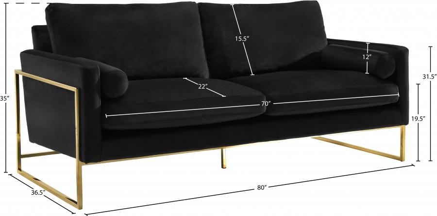 

    
678Black-S-2PCS Meridian Furniture Living Room Set
