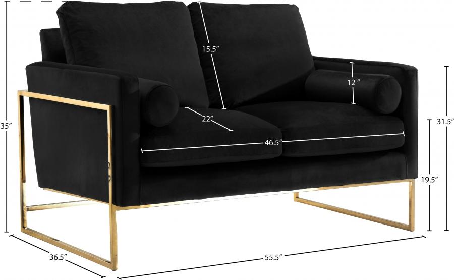 

    
Contemporary Black Engineered Wood Living Room Set 2PCS Meridian Furniture Mila 678Black-S-2PCS
