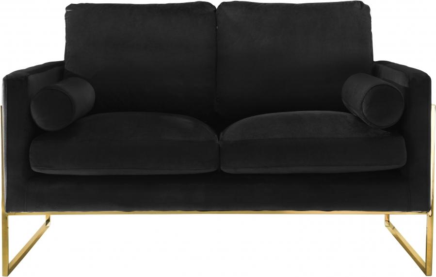 

    
 Shop  Contemporary Black Engineered Wood Living Room Set 2PCS Meridian Furniture Mila 678Black-S-2PCS
