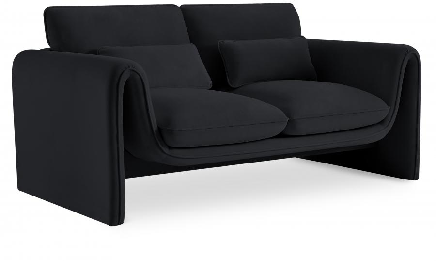 

    
 Photo  Contemporary Black Engineered Wood Living Room Set 2PCS Meridian Furniture Sloan 199Black-S-2PCS
