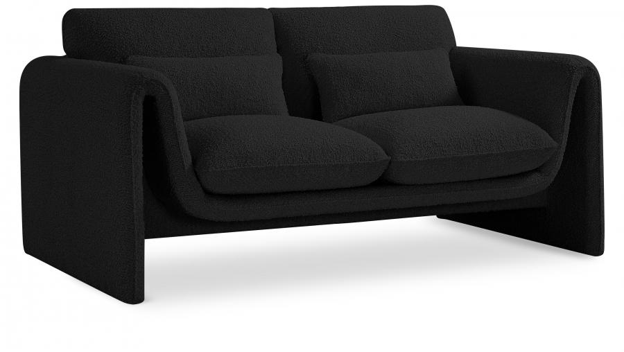 

    
 Shop  Contemporary Black Engineered Wood Living Room Set 2PCS Meridian Furniture Stylus 198Black-S-2PCS
