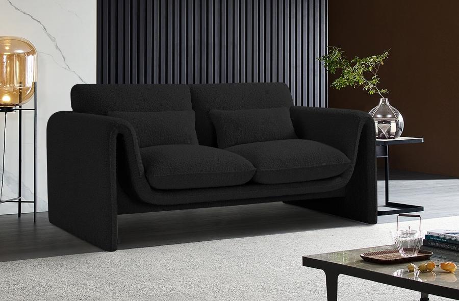 

    
 Photo  Contemporary Black Engineered Wood Living Room Set 2PCS Meridian Furniture Stylus 198Black-S-2PCS
