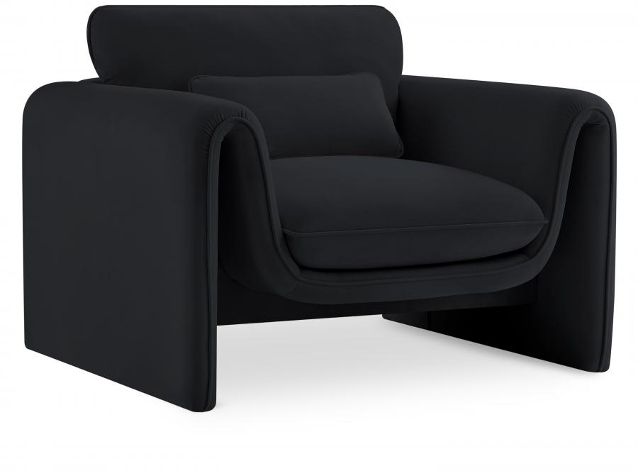 

    
 Shop  Contemporary Black Engineered Wood Living Room Set 3PCS Meridian Furniture Sloan 199Black-S-3PCS
