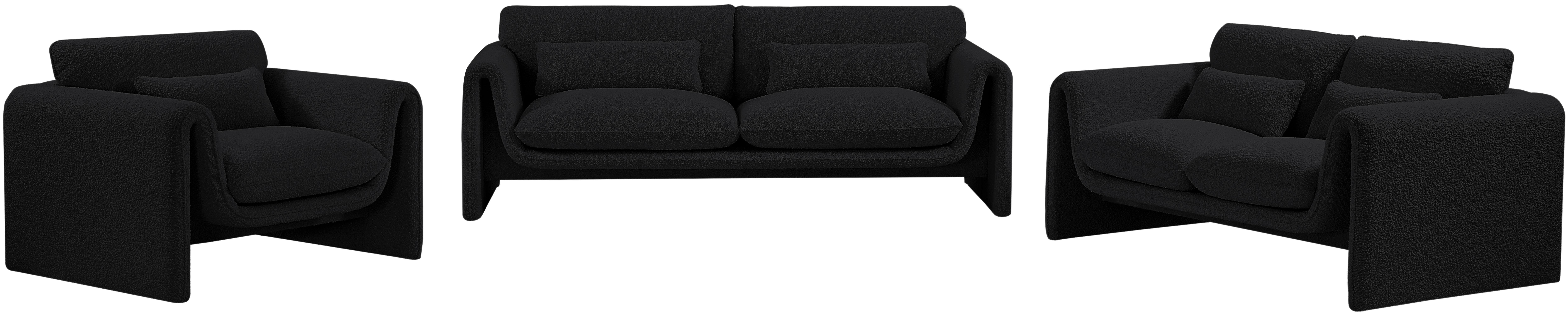

    
Contemporary Black Engineered Wood Living Room Set 3PCS Meridian Furniture Stylus 198Black-S-3PCS
