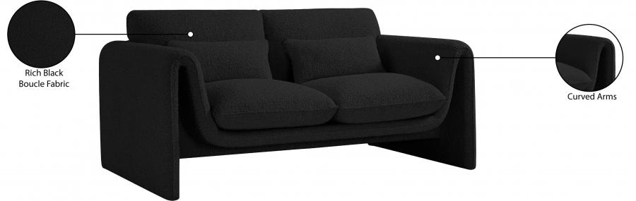 

    
 Order  Contemporary Black Engineered Wood Loveseat Meridian Furniture Stylus 198Black-L
