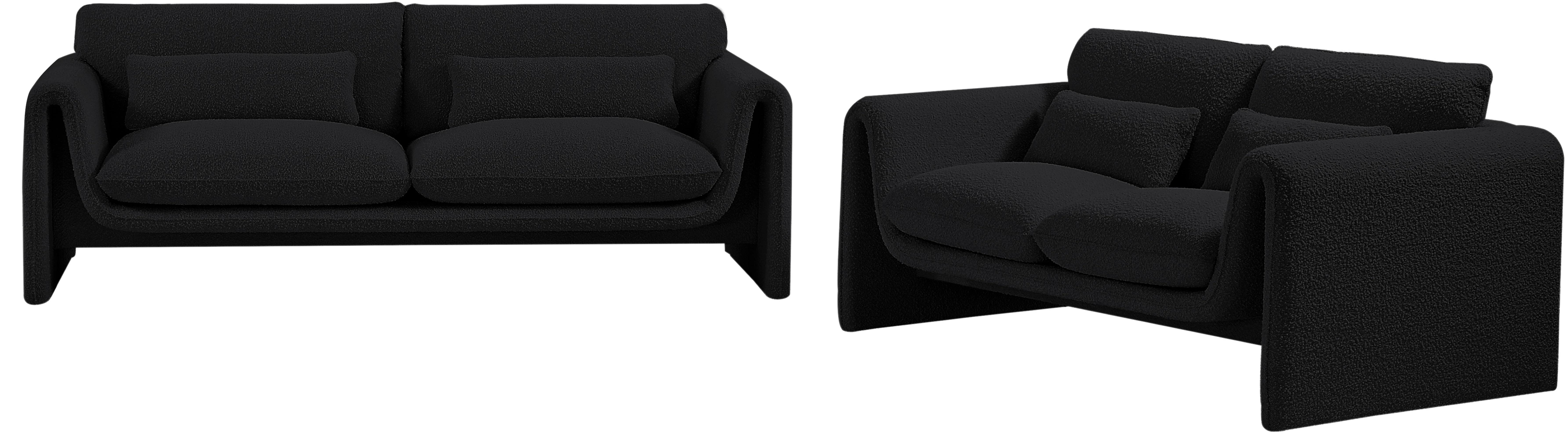 

    
 Shop  Contemporary Black Engineered Wood Loveseat Meridian Furniture Stylus 198Black-L
