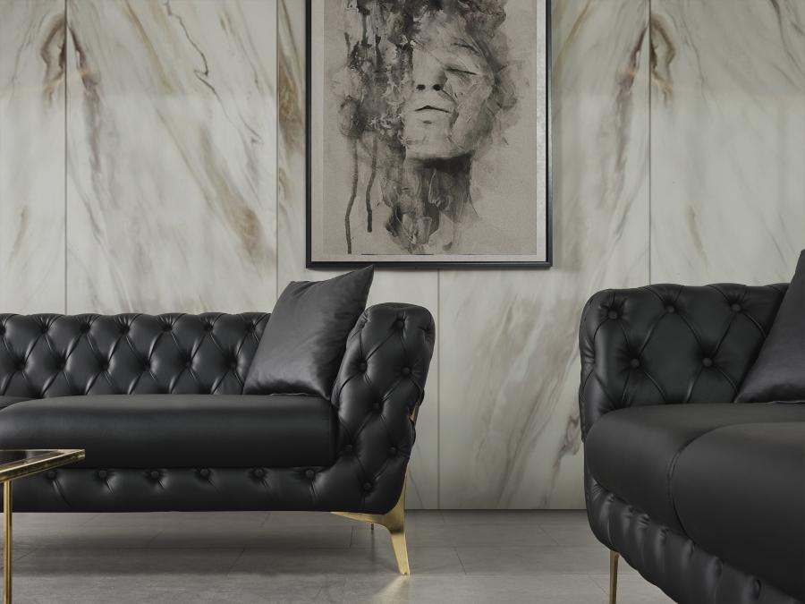

    
 Order  Contemporary Black Engineered Wood Sofa Meridian Furniture Aurora 682Black-S
